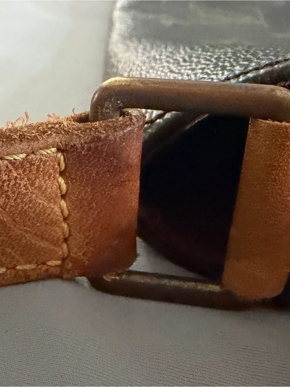 Louis Vuitton Brown Monogram Crossbody with Tan Strap